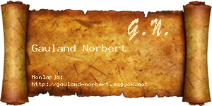 Gauland Norbert névjegykártya